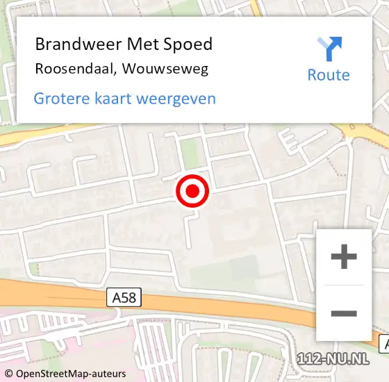 Locatie op kaart van de 112 melding: Brandweer Met Spoed Naar Roosendaal, Wouwseweg op 16 juni 2024 09:49