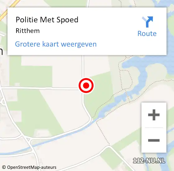 Locatie op kaart van de 112 melding: Politie Met Spoed Naar Ritthem op 16 juni 2024 10:38