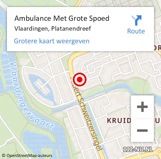 Locatie op kaart van de 112 melding: Ambulance Met Grote Spoed Naar Vlaardingen, Platanendreef op 16 juni 2024 10:55