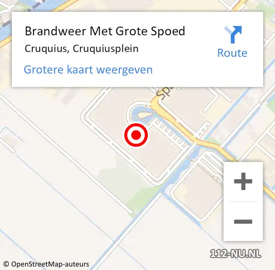 Locatie op kaart van de 112 melding: Brandweer Met Grote Spoed Naar Cruquius, Cruquiusplein op 16 juni 2024 11:58