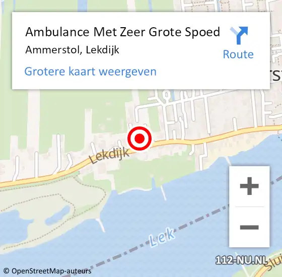 Locatie op kaart van de 112 melding: Ambulance Met Zeer Grote Spoed Naar Ammerstol, Lekdijk op 16 juni 2024 12:02
