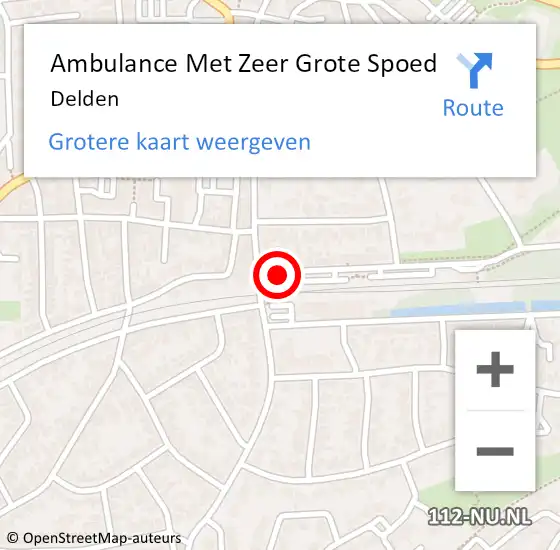 Locatie op kaart van de 112 melding: Ambulance Met Zeer Grote Spoed Naar Delden op 16 juni 2024 12:05