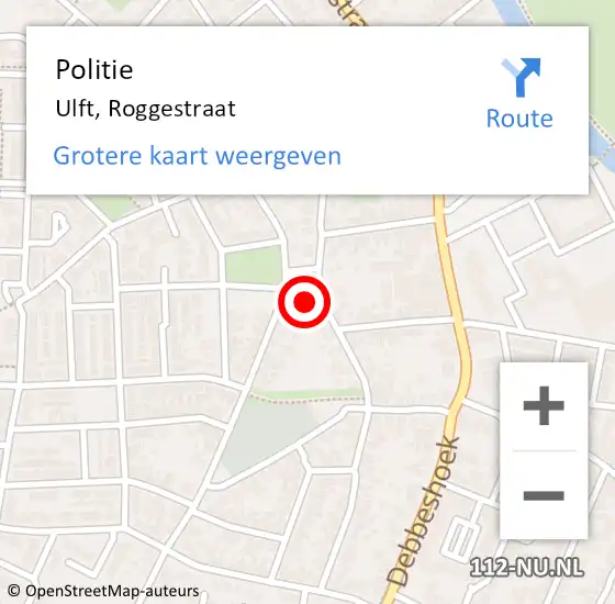 Locatie op kaart van de 112 melding: Politie Ulft, Roggestraat op 16 juni 2024 12:07