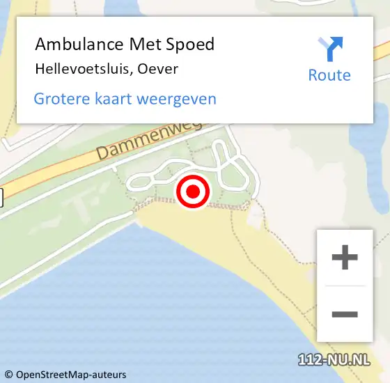 Locatie op kaart van de 112 melding: Ambulance Met Spoed Naar Hellevoetsluis, Oever op 16 juni 2024 12:35