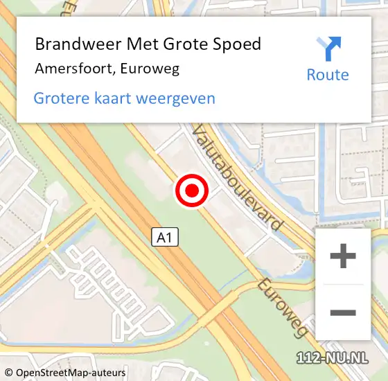 Locatie op kaart van de 112 melding: Brandweer Met Grote Spoed Naar Amersfoort, Euroweg op 16 juni 2024 13:27