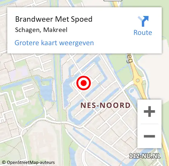 Locatie op kaart van de 112 melding: Brandweer Met Spoed Naar Schagen, Makreel op 16 juni 2024 14:27