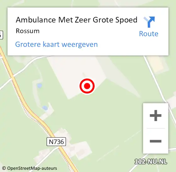 Locatie op kaart van de 112 melding: Ambulance Met Zeer Grote Spoed Naar Rossum op 16 juni 2024 14:39