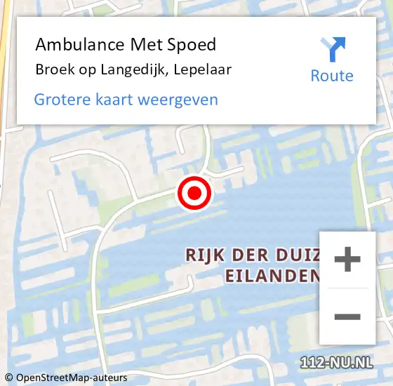 Locatie op kaart van de 112 melding: Ambulance Met Spoed Naar Broek op Langedijk, Lepelaar op 16 juni 2024 14:44