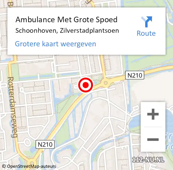 Locatie op kaart van de 112 melding: Ambulance Met Grote Spoed Naar Schoonhoven, Zilverstadplantsoen op 16 juni 2024 14:52