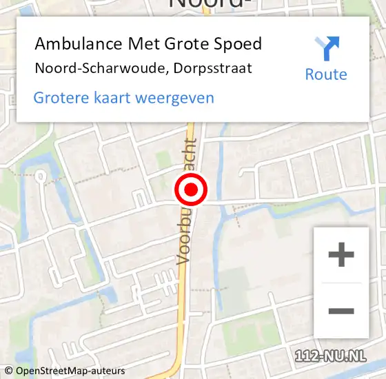 Locatie op kaart van de 112 melding: Ambulance Met Grote Spoed Naar Noord-Scharwoude, Dorpsstraat op 16 juni 2024 16:08