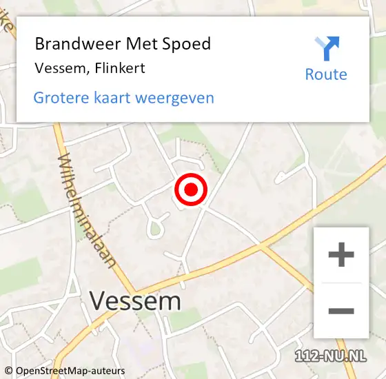 Locatie op kaart van de 112 melding: Brandweer Met Spoed Naar Vessem, Flinkert op 16 juni 2024 16:32