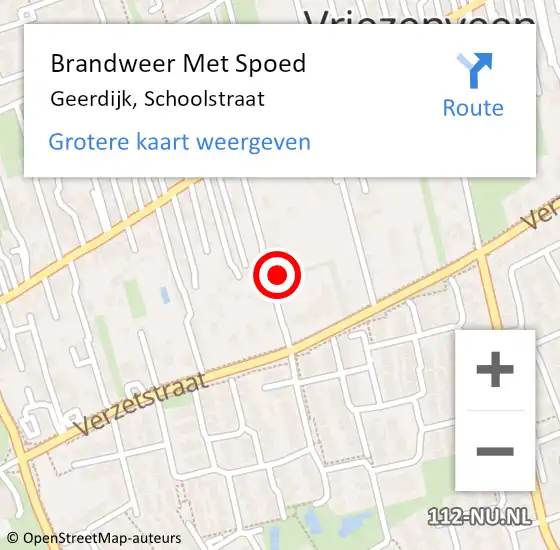 Locatie op kaart van de 112 melding: Brandweer Met Spoed Naar Geerdijk, Schoolstraat op 16 juni 2024 16:34