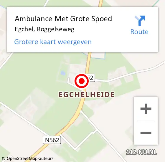 Locatie op kaart van de 112 melding: Ambulance Met Grote Spoed Naar Egchel, Roggelseweg op 9 oktober 2014 16:43