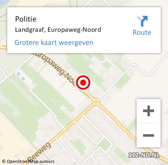 Locatie op kaart van de 112 melding: Politie Landgraaf, Europaweg-Noord op 16 juni 2024 16:44