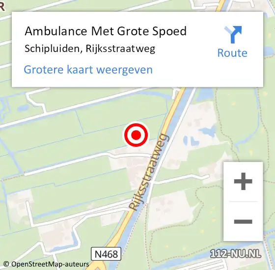 Locatie op kaart van de 112 melding: Ambulance Met Grote Spoed Naar Schipluiden, Rijksstraatweg op 16 juni 2024 16:44