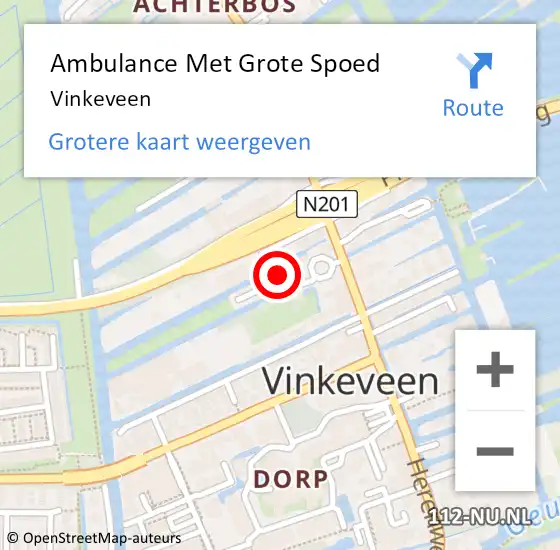 Locatie op kaart van de 112 melding: Ambulance Met Grote Spoed Naar Vinkeveen op 16 juni 2024 16:51