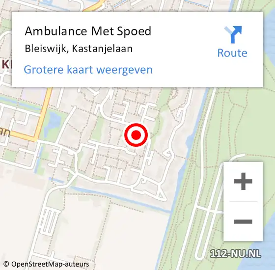 Locatie op kaart van de 112 melding: Ambulance Met Spoed Naar Bleiswijk, Kastanjelaan op 16 juni 2024 18:46