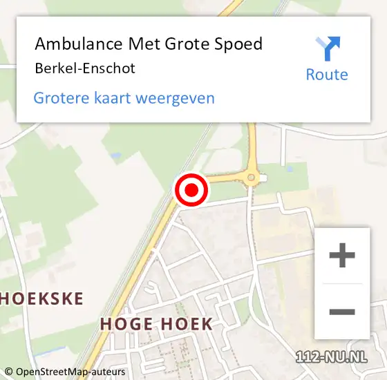 Locatie op kaart van de 112 melding: Ambulance Met Grote Spoed Naar Berkel-Enschot op 16 juni 2024 19:28