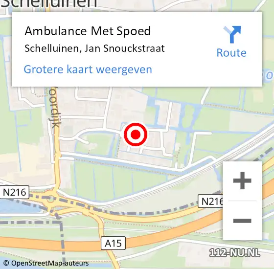 Locatie op kaart van de 112 melding: Ambulance Met Spoed Naar Schelluinen, Jan Snouckstraat op 16 juni 2024 20:20