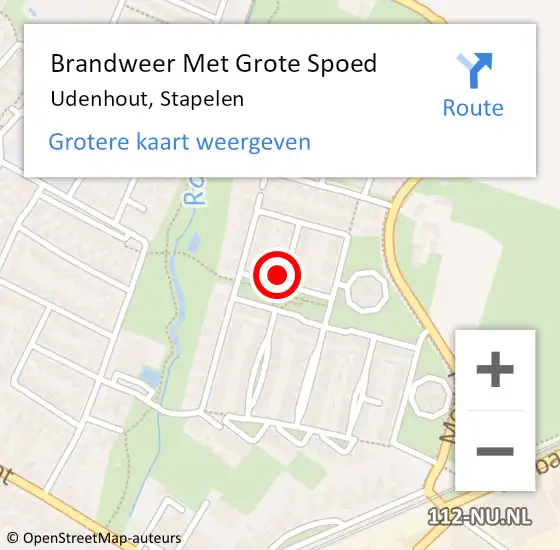 Locatie op kaart van de 112 melding: Brandweer Met Grote Spoed Naar Udenhout, Stapelen op 16 juni 2024 20:21