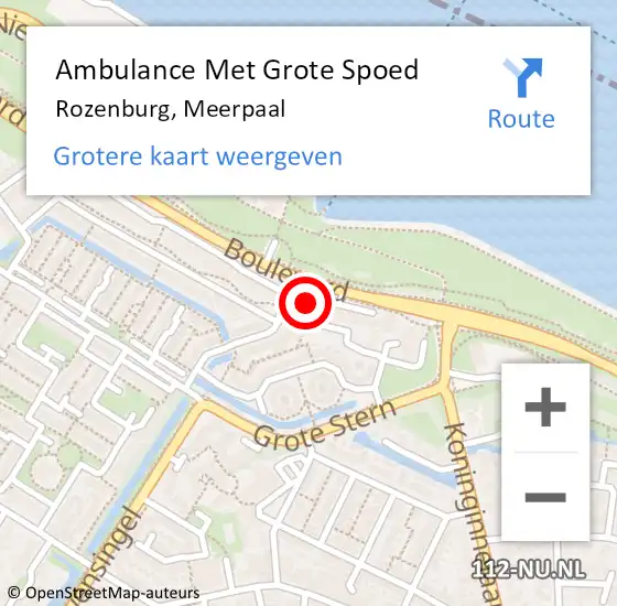 Locatie op kaart van de 112 melding: Ambulance Met Grote Spoed Naar Rozenburg, Meerpaal op 16 juni 2024 20:31