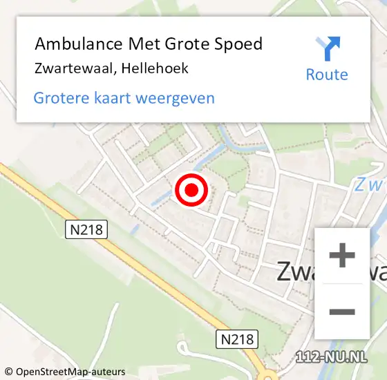 Locatie op kaart van de 112 melding: Ambulance Met Grote Spoed Naar Zwartewaal, Hellehoek op 16 juni 2024 20:31