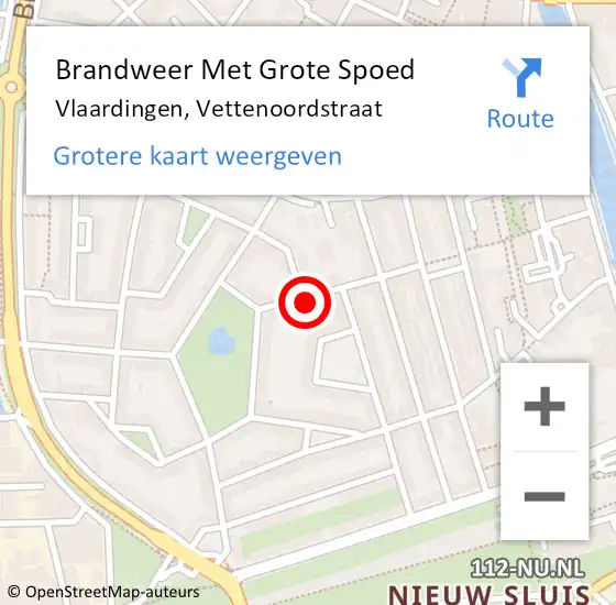 Locatie op kaart van de 112 melding: Brandweer Met Grote Spoed Naar Vlaardingen, Vettenoordstraat op 16 juni 2024 20:54