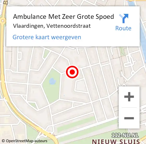 Locatie op kaart van de 112 melding: Ambulance Met Zeer Grote Spoed Naar Vlaardingen, Vettenoordstraat op 16 juni 2024 20:54