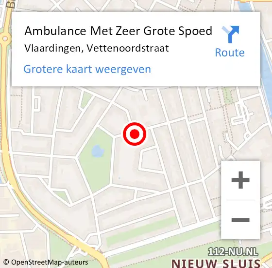 Locatie op kaart van de 112 melding: Ambulance Met Zeer Grote Spoed Naar Vlaardingen, Vettenoordstraat op 16 juni 2024 20:55