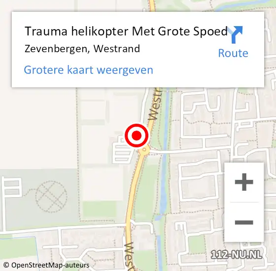 Locatie op kaart van de 112 melding: Trauma helikopter Met Grote Spoed Naar Zevenbergen, Westrand op 16 juni 2024 20:59