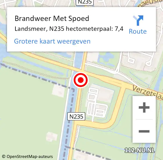 Locatie op kaart van de 112 melding: Brandweer Met Spoed Naar Landsmeer, N235 hectometerpaal: 7,4 op 16 juni 2024 22:11