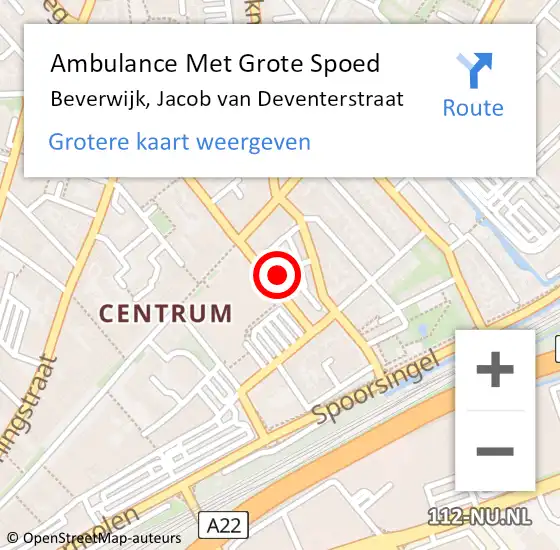 Locatie op kaart van de 112 melding: Ambulance Met Grote Spoed Naar Beverwijk, Jacob van Deventerstraat op 16 juni 2024 22:34