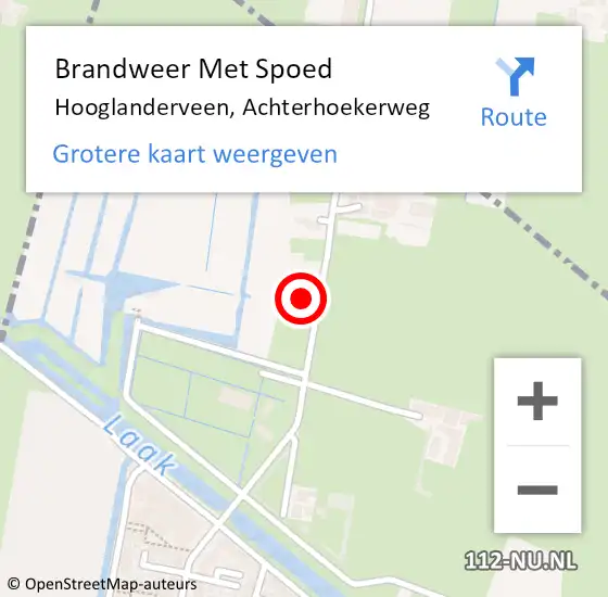 Locatie op kaart van de 112 melding: Brandweer Met Spoed Naar Hooglanderveen, Achterhoekerweg op 16 juni 2024 22:58