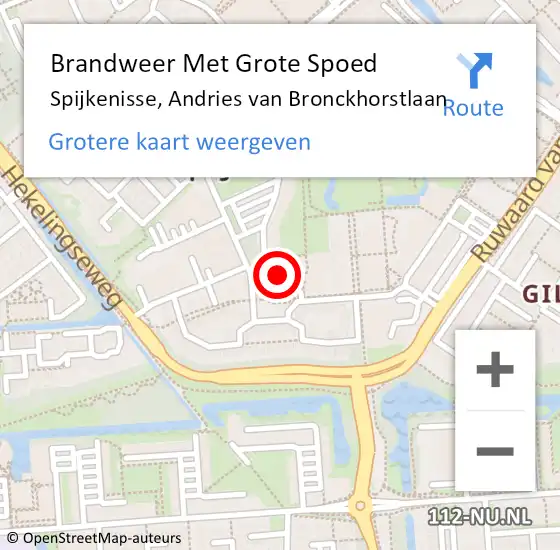 Locatie op kaart van de 112 melding: Brandweer Met Grote Spoed Naar Spijkenisse, Andries van Bronckhorstlaan op 16 juni 2024 23:05