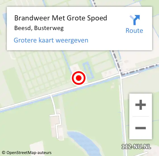 Locatie op kaart van de 112 melding: Brandweer Met Grote Spoed Naar Beesd, Busterweg op 17 oktober 2013 08:20