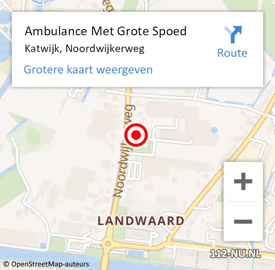 Locatie op kaart van de 112 melding: Ambulance Met Grote Spoed Naar Katwijk, Noordwijkerweg op 17 juni 2024 01:23