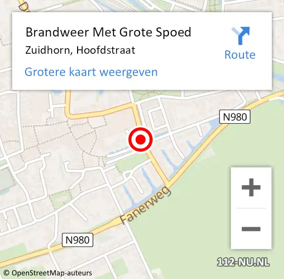 Locatie op kaart van de 112 melding: Brandweer Met Grote Spoed Naar Zuidhorn, Hoofdstraat op 17 juni 2024 01:23