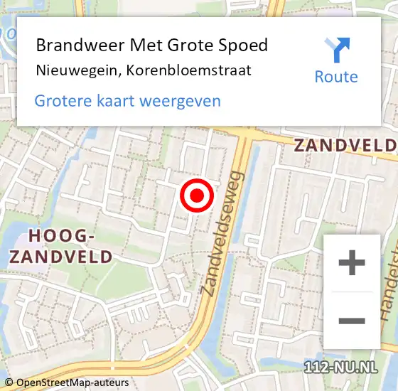 Locatie op kaart van de 112 melding: Brandweer Met Grote Spoed Naar Nieuwegein, Korenbloemstraat op 17 juni 2024 03:04