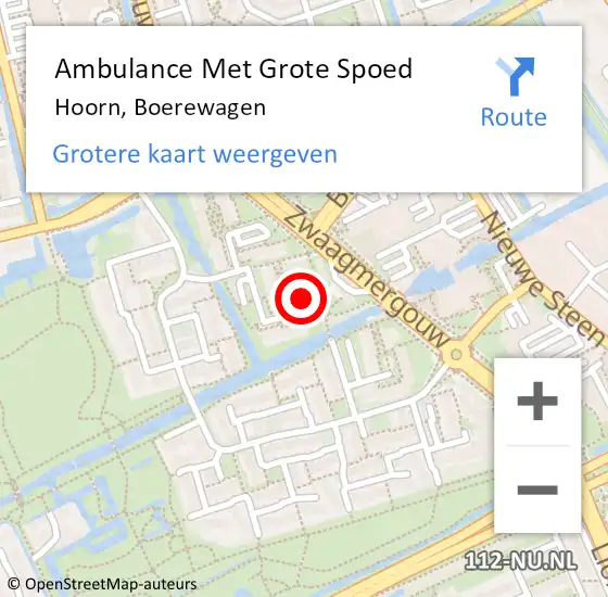 Locatie op kaart van de 112 melding: Ambulance Met Grote Spoed Naar Hoorn, Boerewagen op 17 juni 2024 03:27