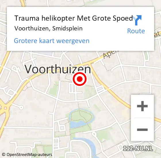 Locatie op kaart van de 112 melding: Trauma helikopter Met Grote Spoed Naar Voorthuizen, Smidsplein op 17 juni 2024 05:47