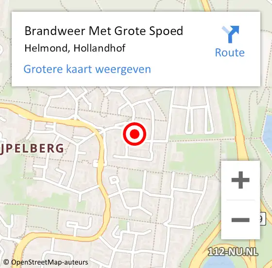Locatie op kaart van de 112 melding: Brandweer Met Grote Spoed Naar Helmond, Hollandhof op 17 juni 2024 06:37