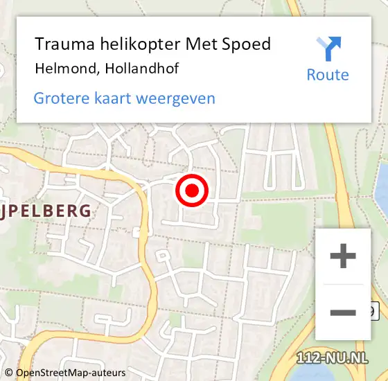 Locatie op kaart van de 112 melding: Trauma helikopter Met Spoed Naar Helmond, Hollandhof op 17 juni 2024 06:43