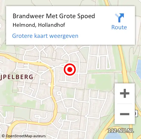 Locatie op kaart van de 112 melding: Brandweer Met Grote Spoed Naar Helmond, Hollandhof op 17 juni 2024 07:09