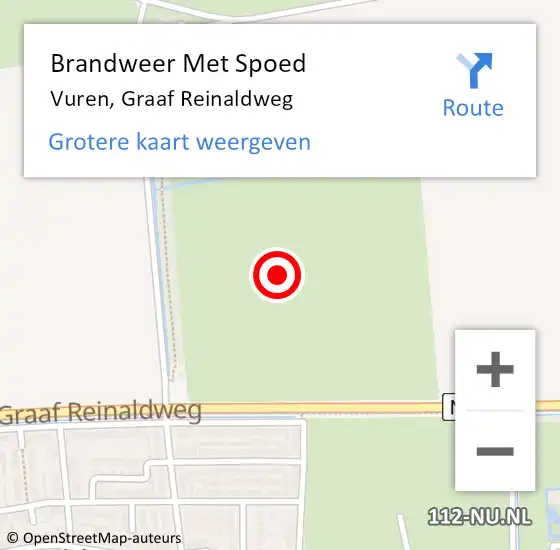 Locatie op kaart van de 112 melding: Brandweer Met Spoed Naar Vuren, Graaf Reinaldweg op 17 juni 2024 07:16