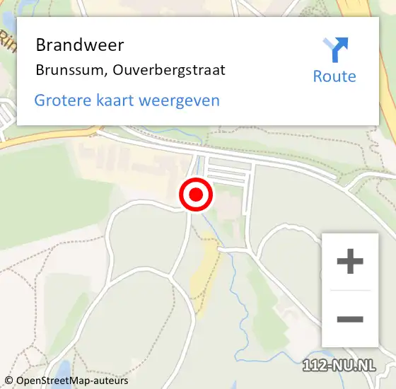 Locatie op kaart van de 112 melding: Brandweer Brunssum, Ouverbergstraat op 17 juni 2024 08:01