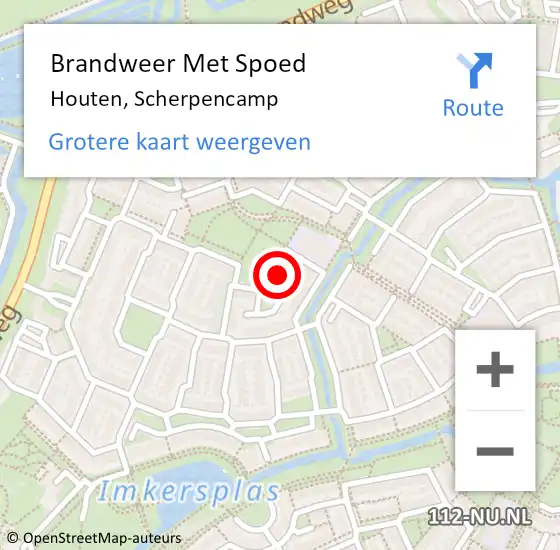 Locatie op kaart van de 112 melding: Brandweer Met Spoed Naar Houten, Scherpencamp op 17 juni 2024 08:10