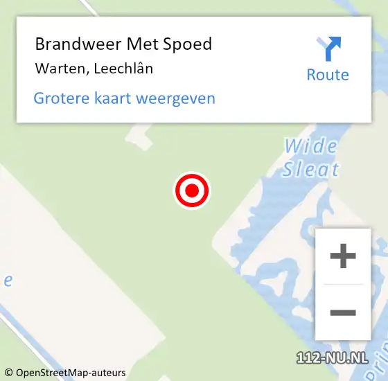 Locatie op kaart van de 112 melding: Brandweer Met Spoed Naar Warten, Leechlân op 17 juni 2024 08:14