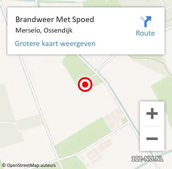 Locatie op kaart van de 112 melding: Brandweer Met Spoed Naar Merselo, Ossendijk op 17 juni 2024 08:56