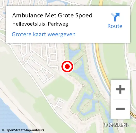 Locatie op kaart van de 112 melding: Ambulance Met Grote Spoed Naar Hellevoetsluis, Parkweg op 17 juni 2024 08:57