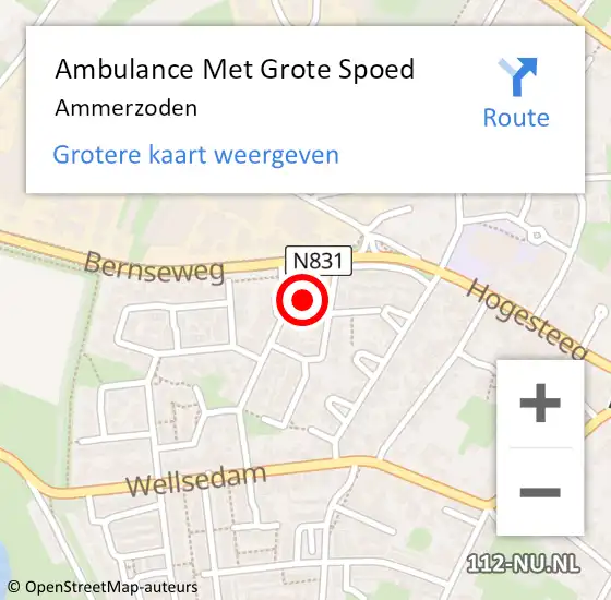 Locatie op kaart van de 112 melding: Ambulance Met Grote Spoed Naar Ammerzoden op 17 juni 2024 09:03